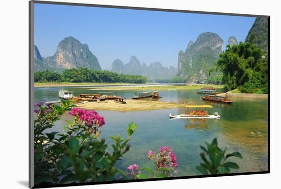 Beautiful Karst Mountain Landscape in Yangshuo Guilin, China-kenny001-Mounted Photographic Print