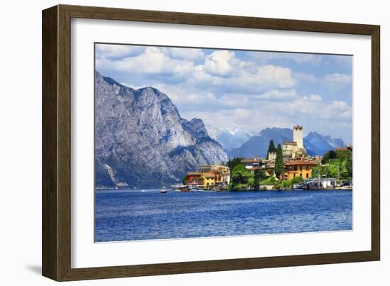 Beautiful Lago Di Garda, North of Italy. View with Castle in Malcesine-Maugli-l-Framed Photographic Print