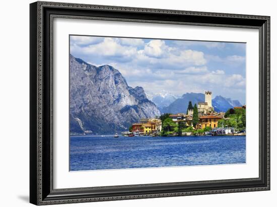 Beautiful Lago Di Garda, North of Italy. View with Castle in Malcesine-Maugli-l-Framed Photographic Print