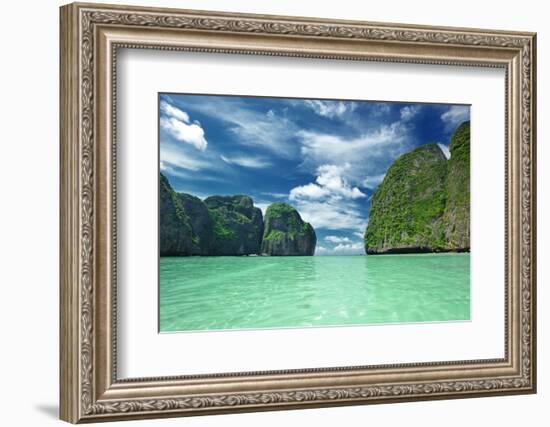 Beautiful Lagoon at Phi Phi Ley Island, the Exact Place Where the Beach Movie Was Filmed-haveseen-Framed Photographic Print