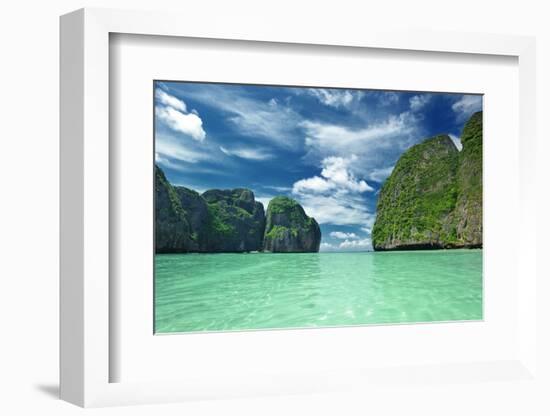 Beautiful Lagoon at Phi Phi Ley Island, the Exact Place Where the Beach Movie Was Filmed-haveseen-Framed Photographic Print