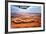 Beautiful Landscape of the Namib Desert under the Wing of the Aircraft at Sunset. Flying on a Plane-Oleg Znamenskiy-Framed Photographic Print