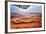 Beautiful Landscape of the Namib Desert under the Wing of the Aircraft at Sunset. Flying on a Plane-Oleg Znamenskiy-Framed Photographic Print