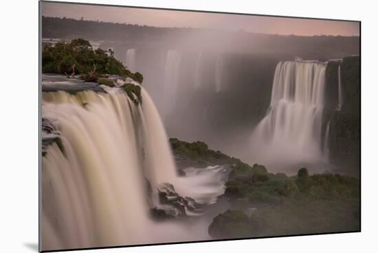 Beautiful Landscape of Waterfall on Long Exposure at Night, Iguazu Falls, Foz Do Iguacu, Parana Sta-Vitor Marigo-Mounted Photographic Print