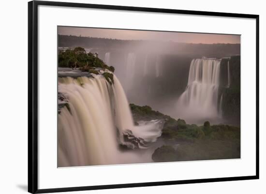 Beautiful Landscape of Waterfall on Long Exposure at Night, Iguazu Falls, Foz Do Iguacu, Parana Sta-Vitor Marigo-Framed Photographic Print