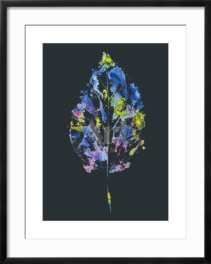 Beautiful Leaf Of A Tree Painted Watercolors Framed Art Print
