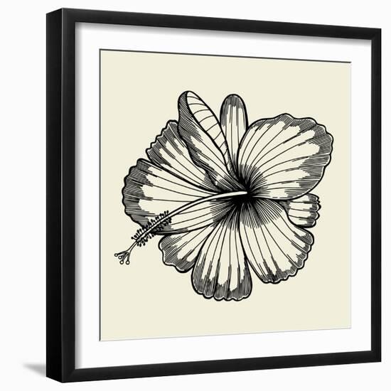 Beautiful Lily Painted in a Graphic Style Points and Lines. A Great Figure for a Tattoo-frescomovie-Framed Art Print