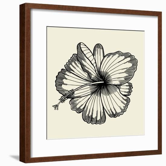 Beautiful Lily Painted in a Graphic Style Points and Lines. A Great Figure for a Tattoo-frescomovie-Framed Premium Giclee Print