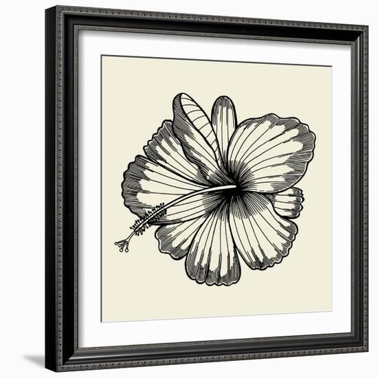 Beautiful Lily Painted in a Graphic Style Points and Lines. A Great Figure for a Tattoo-frescomovie-Framed Premium Giclee Print