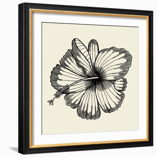 Beautiful Lily Painted in a Graphic Style Points and Lines. A Great Figure for a Tattoo-frescomovie-Framed Premium Giclee Print