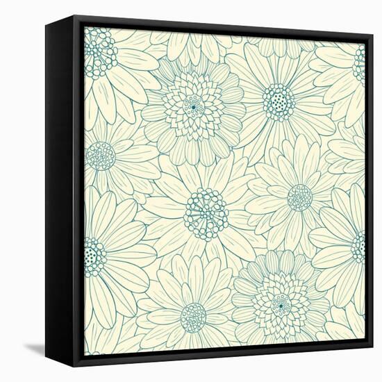 Beautiful Line Light Flowers-nad_o-Framed Stretched Canvas