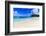 Beautiful Long Bay Beach, boat, turquoise sea, white sand, Antigua-Eleanor Scriven-Framed Photographic Print