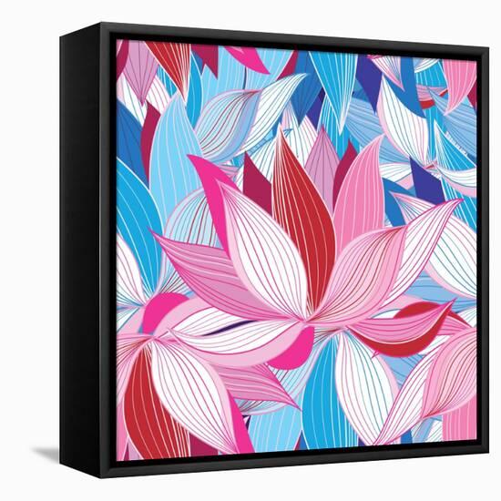 Beautiful Lotus Flower Pattern-Tatiana Korchemkina-Framed Stretched Canvas