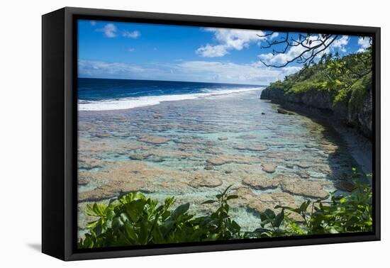 Beautiful low tide pools, Niue, South Pacific, Pacific-Michael Runkel-Framed Premier Image Canvas