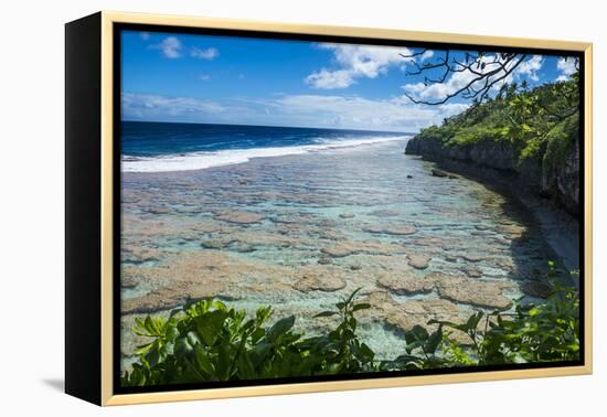 Beautiful low tide pools, Niue, South Pacific, Pacific-Michael Runkel-Framed Premier Image Canvas