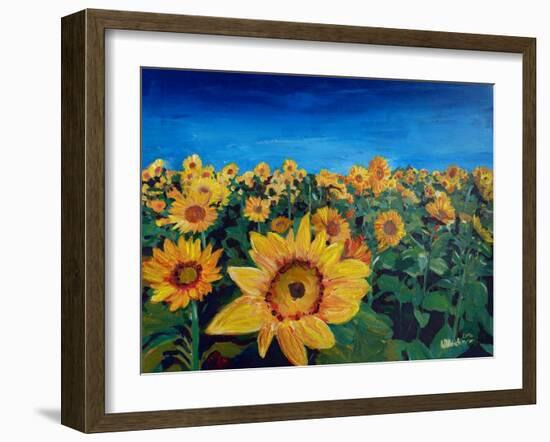 Beautiful Morning At Sunflower Fields-Markus Bleichner-Framed Art Print