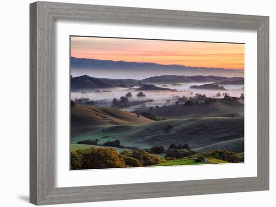 Beautiful Morning Hills and Fog Petaluma Sonoma California-Vincent James-Framed Photographic Print