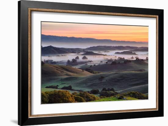 Beautiful Morning Hills and Fog Petaluma Sonoma California-Vincent James-Framed Photographic Print