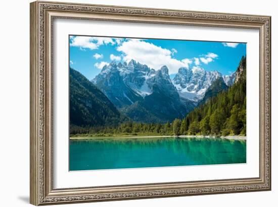 Beautiful Mountain Lake in Dolomites-Tetyana Kochneva-Framed Photographic Print