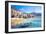 Beautiful Old Harbor with Wooden Fishing Boat in Cefalu, Sicily, Italy.-Aleksandar Todorovic-Framed Photographic Print