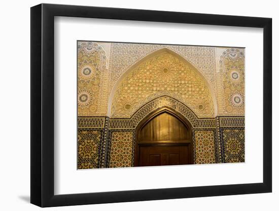 Beautiful ornamented door inside the Grand Mosque, Kuwait City, Kuwait, Middle East-Michael Runkel-Framed Photographic Print