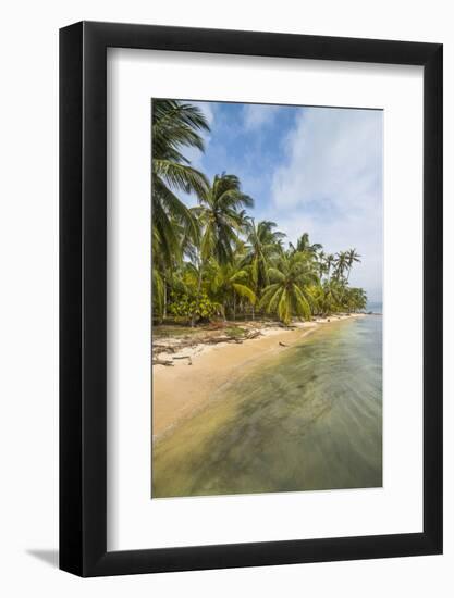 Beautiful palm fringed beach, Achutupu, San Blas Islands, Kuna Yala, Panama, Central America-Michael Runkel-Framed Photographic Print