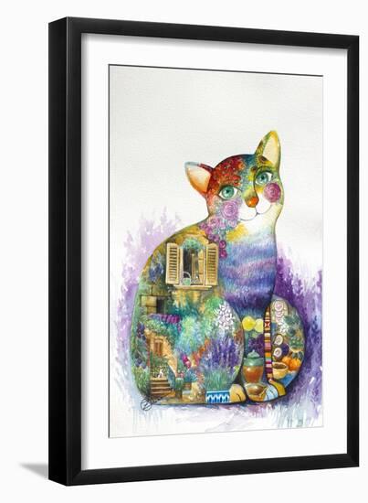 Beautiful Provence Cat-Oxana Zaika-Framed Giclee Print