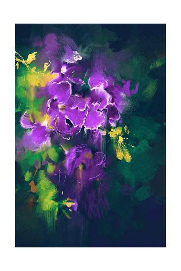 Beautiful Purple Flowers In Dark Background With Oil Painting Style Art Print Tithi Luadthong Art Com Beautiful Purple Flowers In Dark Background With Oil Painting Style Art Print Tithi Luadthong Art Com