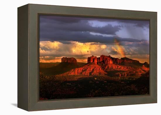 Beautiful Rainbow in Sedona Arizona during Sunset-BVDC-Framed Premier Image Canvas