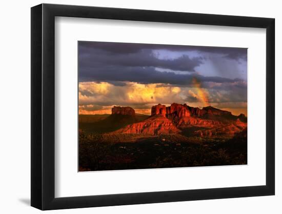 Beautiful Rainbow in Sedona Arizona during Sunset-BVDC-Framed Photographic Print