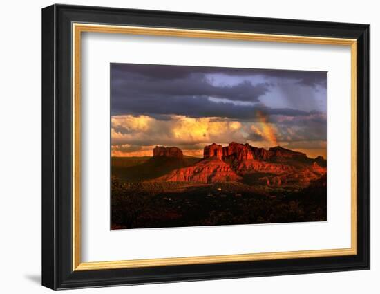 Beautiful Rainbow in Sedona Arizona during Sunset-BVDC-Framed Photographic Print