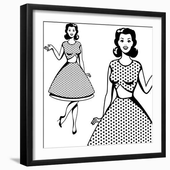 Beautiful Retro Girl in Pop Art Style-incomible-Framed Art Print