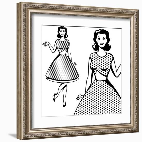 Beautiful Retro Girl in Pop Art Style-incomible-Framed Art Print