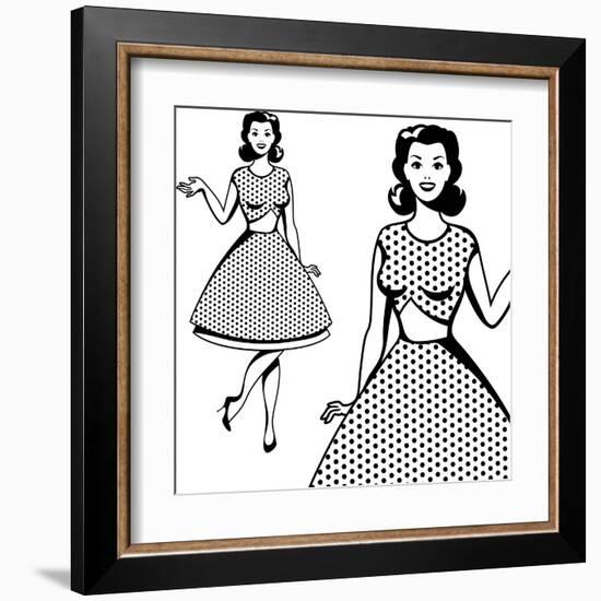 Beautiful Retro Girl in Pop Art Style-incomible-Framed Art Print