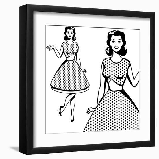 Beautiful Retro Girl in Pop Art Style-incomible-Framed Art Print