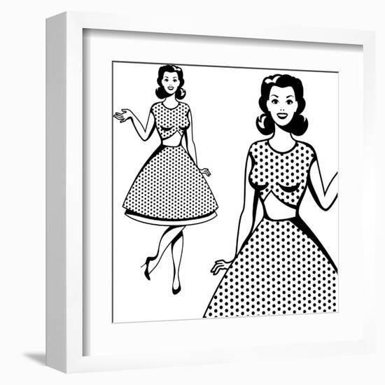 Beautiful Retro Girl in Pop Art Style-incomible-Framed Art Print