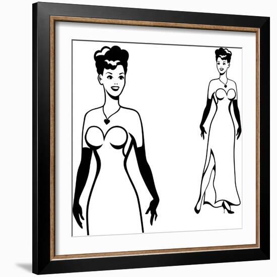 Beautiful Retro Girl in Pop Art Style-incomible-Framed Art Print