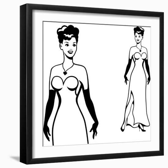 Beautiful Retro Girl in Pop Art Style-incomible-Framed Art Print