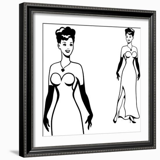 Beautiful Retro Girl in Pop Art Style-incomible-Framed Art Print