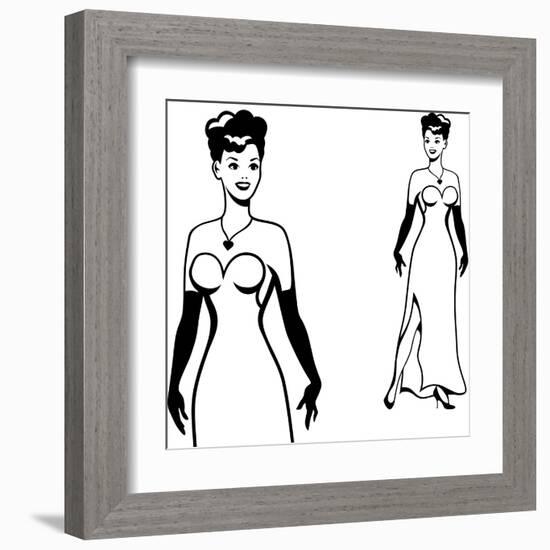 Beautiful Retro Girl in Pop Art Style-incomible-Framed Art Print