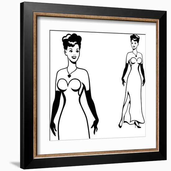 Beautiful Retro Girl in Pop Art Style-incomible-Framed Art Print