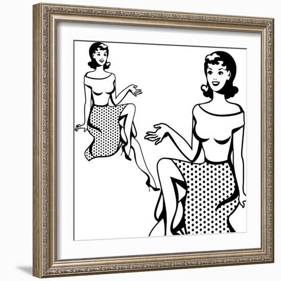 Beautiful Retro Girl in Pop Art Style-incomible-Framed Art Print