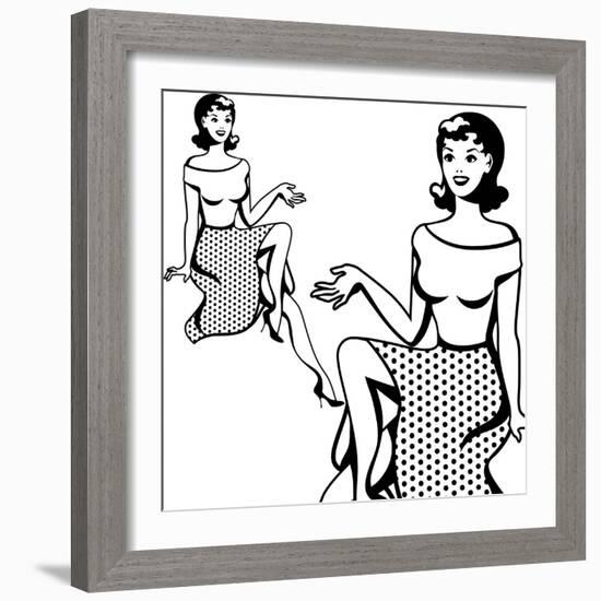 Beautiful Retro Girl in Pop Art Style-incomible-Framed Art Print