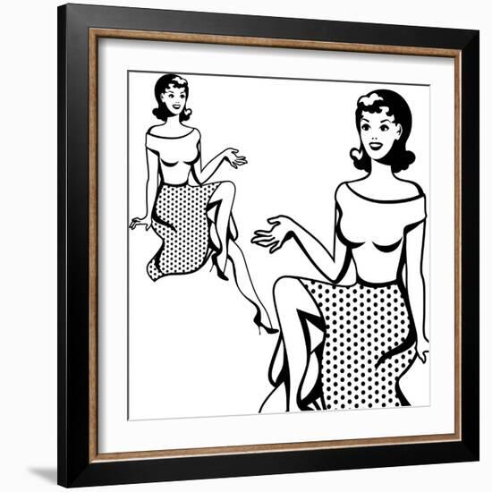 Beautiful Retro Girl in Pop Art Style-incomible-Framed Art Print