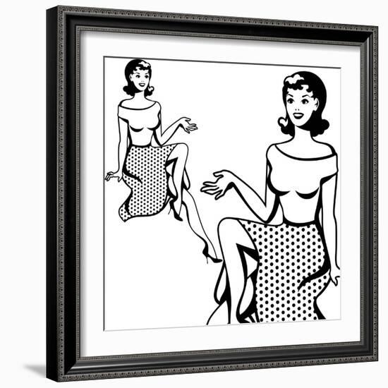 Beautiful Retro Girl in Pop Art Style-incomible-Framed Art Print