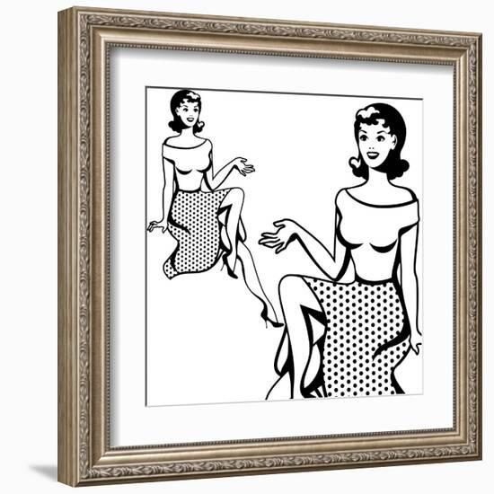 Beautiful Retro Girl in Pop Art Style-incomible-Framed Art Print