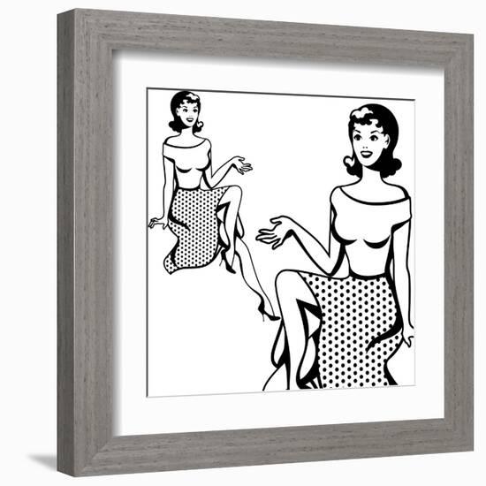 Beautiful Retro Girl in Pop Art Style-incomible-Framed Art Print