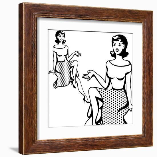 Beautiful Retro Girl in Pop Art Style-incomible-Framed Art Print