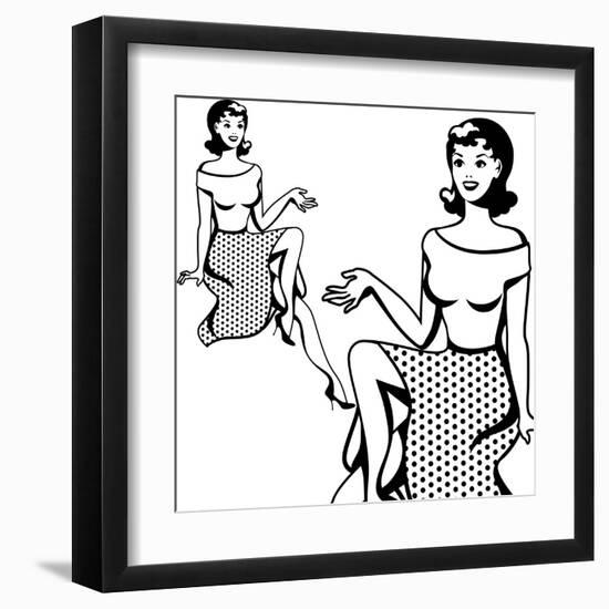 Beautiful Retro Girl in Pop Art Style-incomible-Framed Art Print