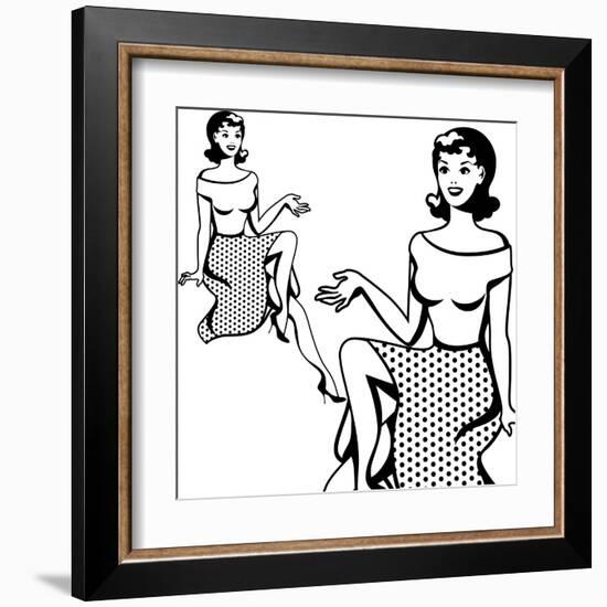 Beautiful Retro Girl in Pop Art Style-incomible-Framed Art Print